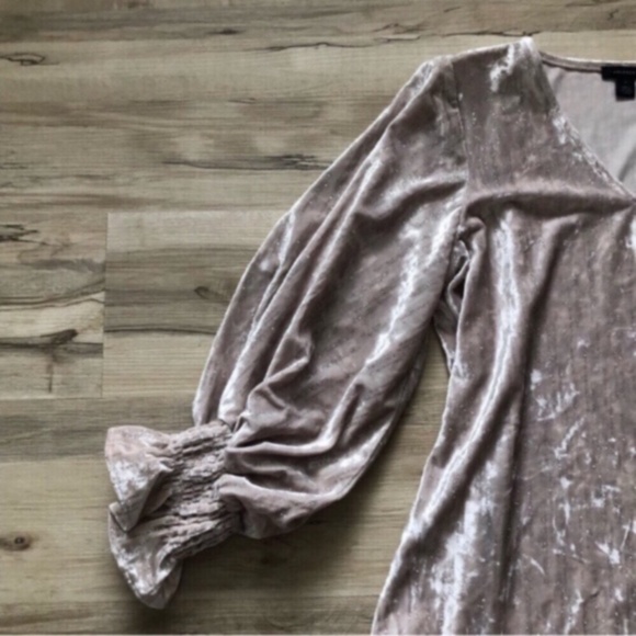 Balloon Sleeve Champagne Glitter Blouse - Picture 5 of 9